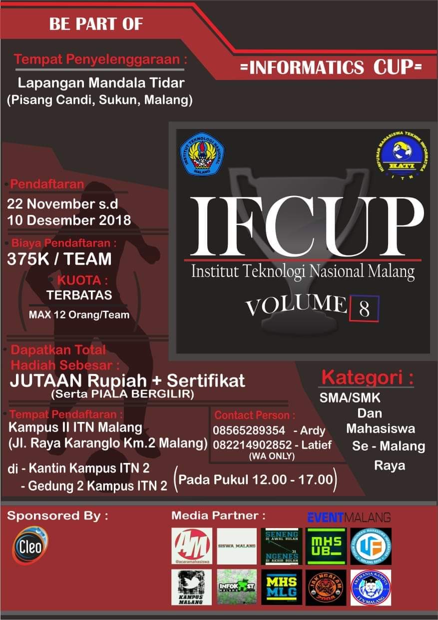 Turnamen Futsal Pelajar Dan Mahasiswa Se Malang Raya 2018 Itn Malang Institut Teknologi Nasional Malang Smart And Intelligent