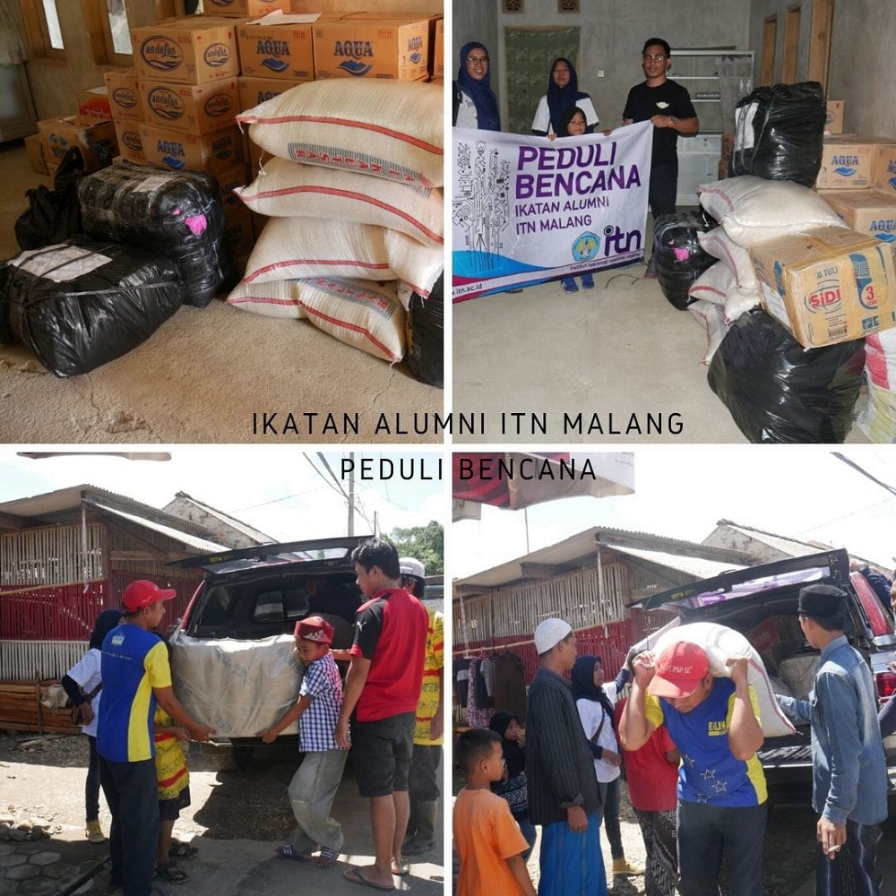 IKA ITN Malang Jabodetabek menyalurkan donasi kepada korban banjir. (Foto: Istimewa)