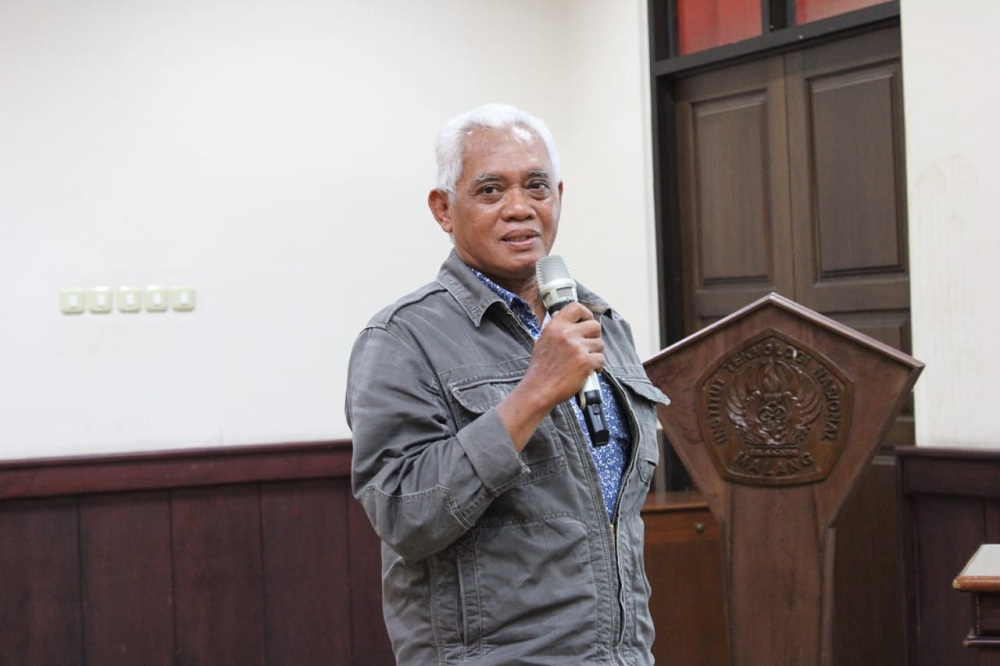 Ketua Yayasan Pusaka Malang, Bambang Parianom: Kerjasama dengan ITN Malang dalam rangka penguatan konservasi hulu, seperti penelitian, kajian, serta gelar hasil penelitian. (Foto: Yanuar/humas)