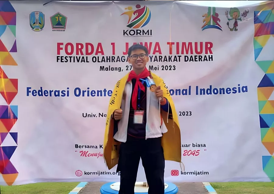 Bintang Ramadhan Satya, anggota Himakpa ITN Malang Juara 3 Orienteering Labirint, Festival Olahraga Masyarakat Daerah 1 Jawa Timur (FORDA 1 Jatim) 2023