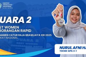 Nurul Afni Hanifa, Pecatur ITN Malang meraih Juara 2 Best Women Perorangan Rapid dalam Turnamen Catur Raja Brawijaya XIII (TCRB XIII) 2025 (2)